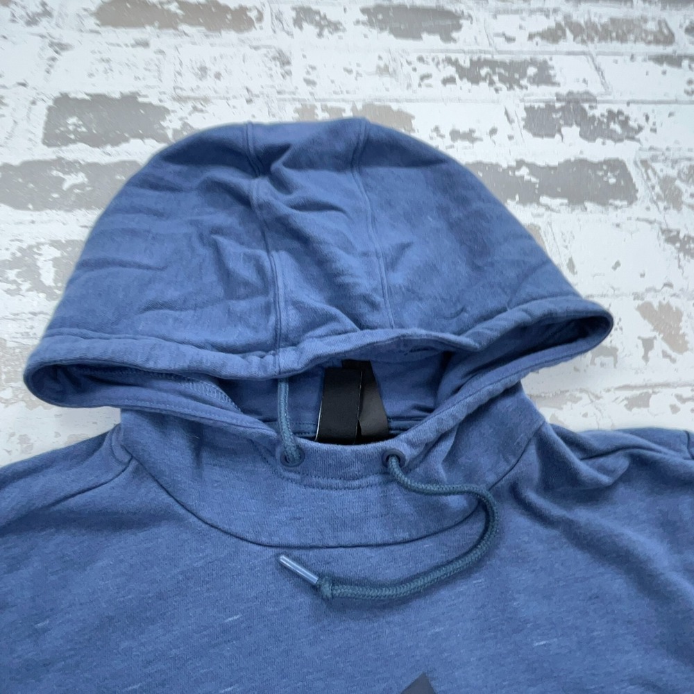 Adidas Hoodie Women Medium Blue White Sweatshirt Sweater Spell Out Logo * - Picture 8 of 14